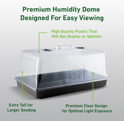 7 Inch Propagation Dome - 25 Pack Humidity Vented Domes – Plant Growing Dome for Seedling, Germination, Soil & Hydroponic Horticulture