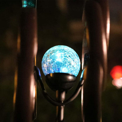 Solar Powered Glass Ball+Accessories - for Solar Wind Spinner Replacement Solar Light Parts (Bronze)