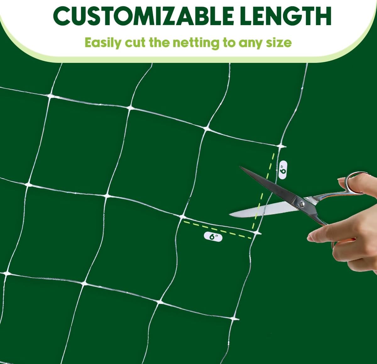 Trellis Netting, Aaamazing Netting, Scrog Net, Trellis Net, 5ft x 4920ft Roll, for Climbing Plants, Cut Flower Support, Garden, Grow Pea, Bean, Grape Vine, Mesh, Heavy Duty, 6x6 Inch Squares