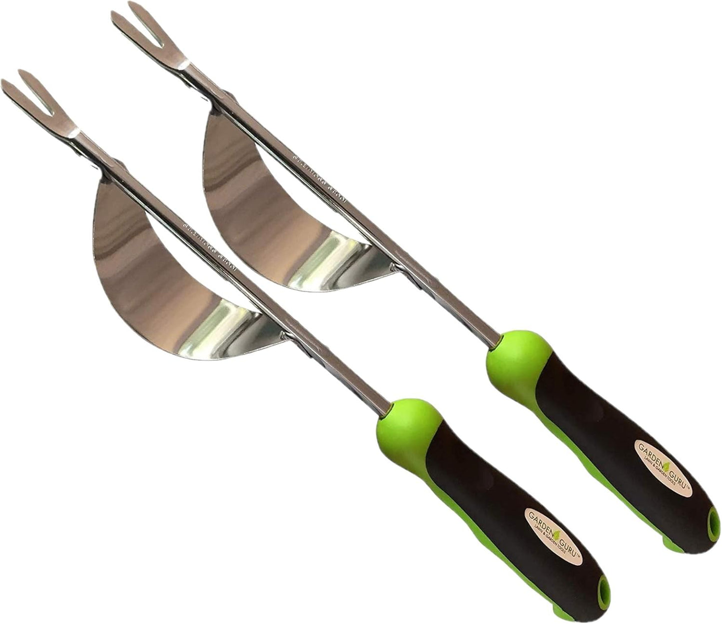 Garden Guru Dandelion Weeder Tool with Ergonomic Handle - Stainless Steel Weed Puller for Planting, Weeding, Flower and Vegetable Care in Lawn Garden Yard | Rust Resistant (Fulcrum 2 Pack)