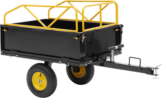 Jocisland Garden Utility Trailer, 500Lbs 12 Cu.Ft ATV UTV Trailer Tow Behind Dump Cart with