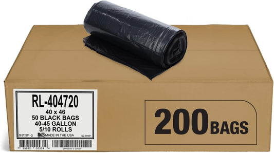 Aluf Plastics 40-45 Gallon Trash Bags (2 MIL - Pack of 200) 40" x 46" - Large Heavy Duty Can Liners