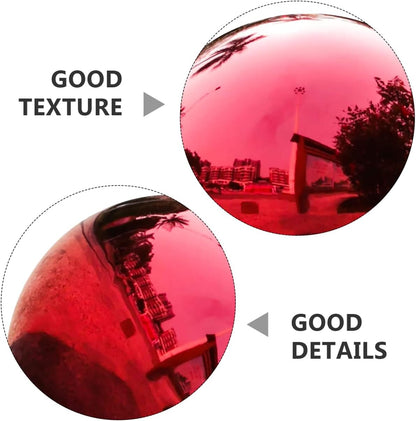Toyvian Stainless Steel Mirror Reflective Ball: 5.3 Inch Polished Red Gazing Sphere Outdoor Garden Decoration Reflective Ornament