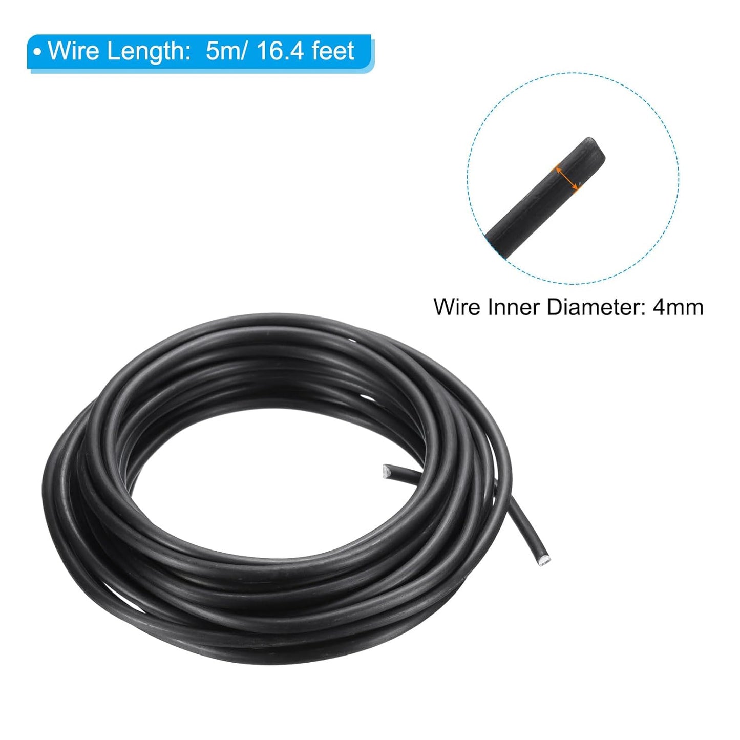 PATIKIL 4mm Bonsai Training Wire, 1 Roll Floral Wire Stems Anodized Aluminum Tree Wire 16.4 Feet Total for Gardening Branch Fixing, Black