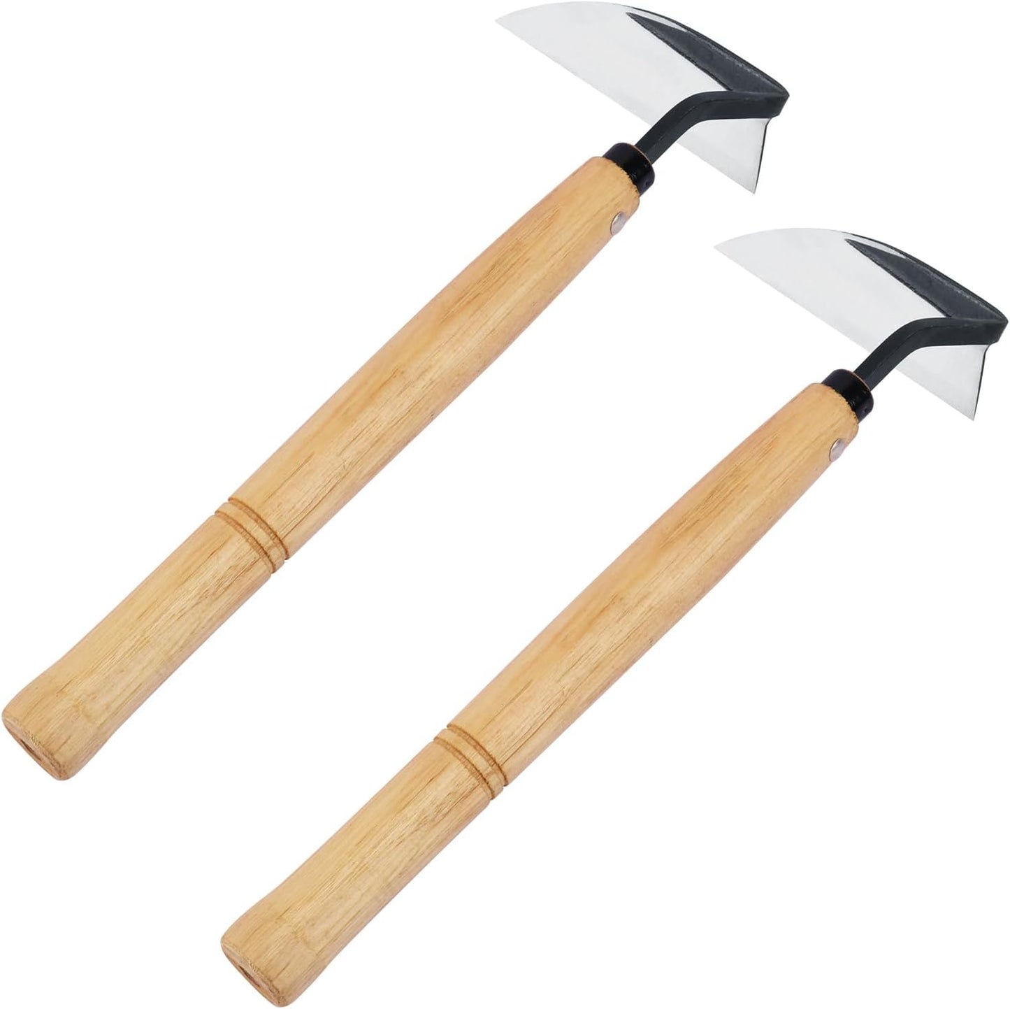 2 Pack Japanese Hand Weeding Sickle Garden Tools with Premium Composite Steel Curved Blade, Japanese Weeding Tools for Efficient Gardening, Planting, Landscaping