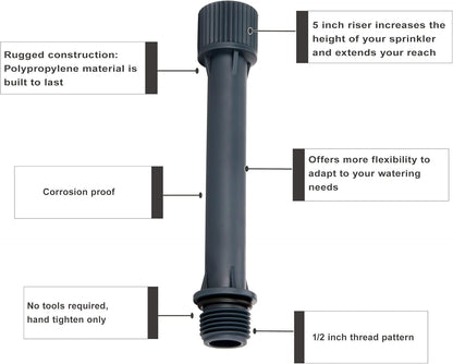 Eden 96093 Multi-Adjustable Flex Design Garden Sprinkler Set with Extensions, Great for DIY Gardening