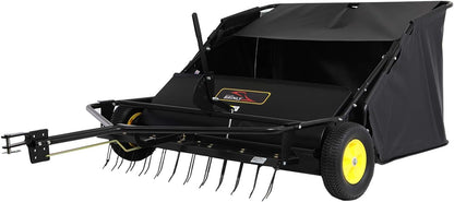 Brinly STS-42BHDK-A 42" Tow-Behind Lawn Sweeper with Dethatcher and Hamper Windscreen