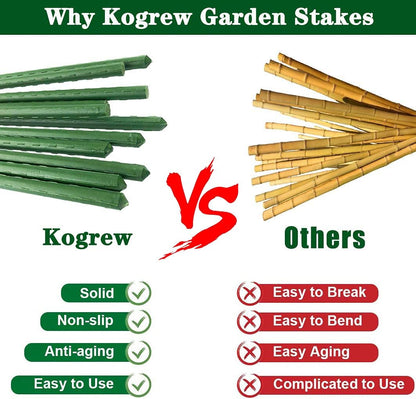 4Feet 48inch Garden Stakes Sturdy Plant Sticks Support Tomato Stakes for Vegetable,Pack of 20