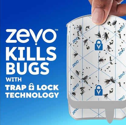 Zevo Flying Insect Trap Refills – 4 Cartridge Pack | Compatible with Zevo Indoor Plug-in Traps | 24/7 Insect Protection for Flies, Fruit Flies & Gnats