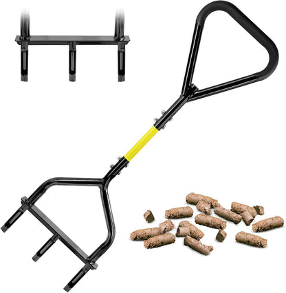 JARDINEER Manual Push Lawn Aerator Coring Tool, Plug Aerators with 3 Hollow Tine, 5-Inch Deep Yard Aeration Tool, Soil Core Aerators with Wider Handle