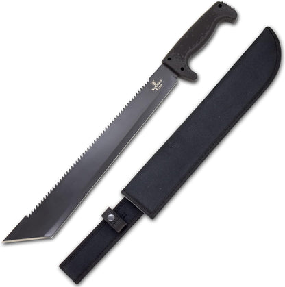 Snake Eye Machete with Heavy Duty Construction-Ergonomic Non-Slip Handle and Belt Sheath for Gardening, Land-Management, Bushcraft, Hunting and Outdoor