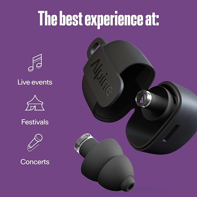 Alpine PartyPlug Pro Concert Ear Plugs, High Fidelity Professional Musician Earplugs with 21dB