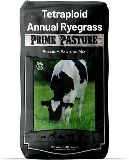 Outsidepride Ryegrass Seeds - 50 lb. Annual, Hardy & Fast-Growing, Cover Crop Seeds for Planting Glossy Dark Green Grass Leaves, Ideal for Hay Foraging, Pasture Grazing & Erosion Control