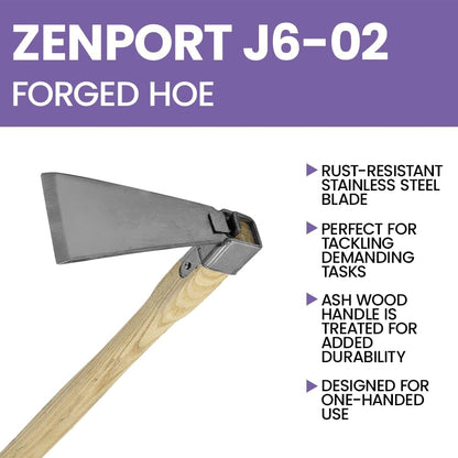 Zenport J6-02 Hoe, 15-Inch Handle, 5 Inch Stainless Steel Blades, Beige - 12 Pack