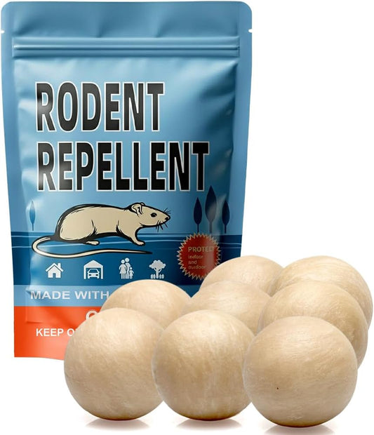 Rodent Repellent, Mouse Repellent, Mice Repellent Indoor, Rat Repellent, Mouse Deterrent for Car, Peppermint Balls for Mice, Keep Mice Out of Garage, Moth Balls for Outdoor Use-8Pcs
