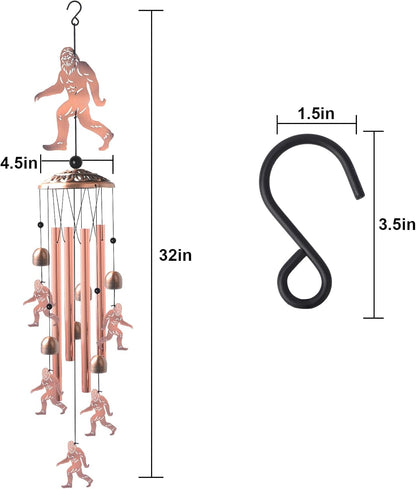 Handmade Bigfoot Wind Chime - Unique Wind Chimes for Outside Clearance, Garden Gift for Yard Decorations Outdoor, Perfect for Mom, Kids Meditation Lovers - Nursery, Patio Garden Decor