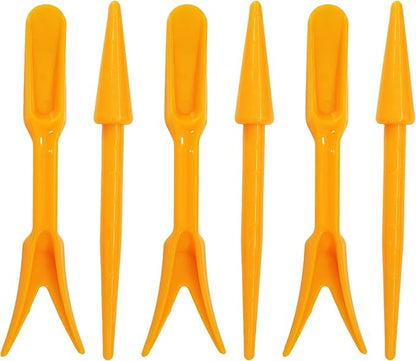 6PCS Mini Garden Hand Succulent Transplanting Tools Set, Plastic Seedling Dibber and Digging Tools for Indoor Gardening, Home Plant Care, Repotting, Lawn Maintenance(Yellow)