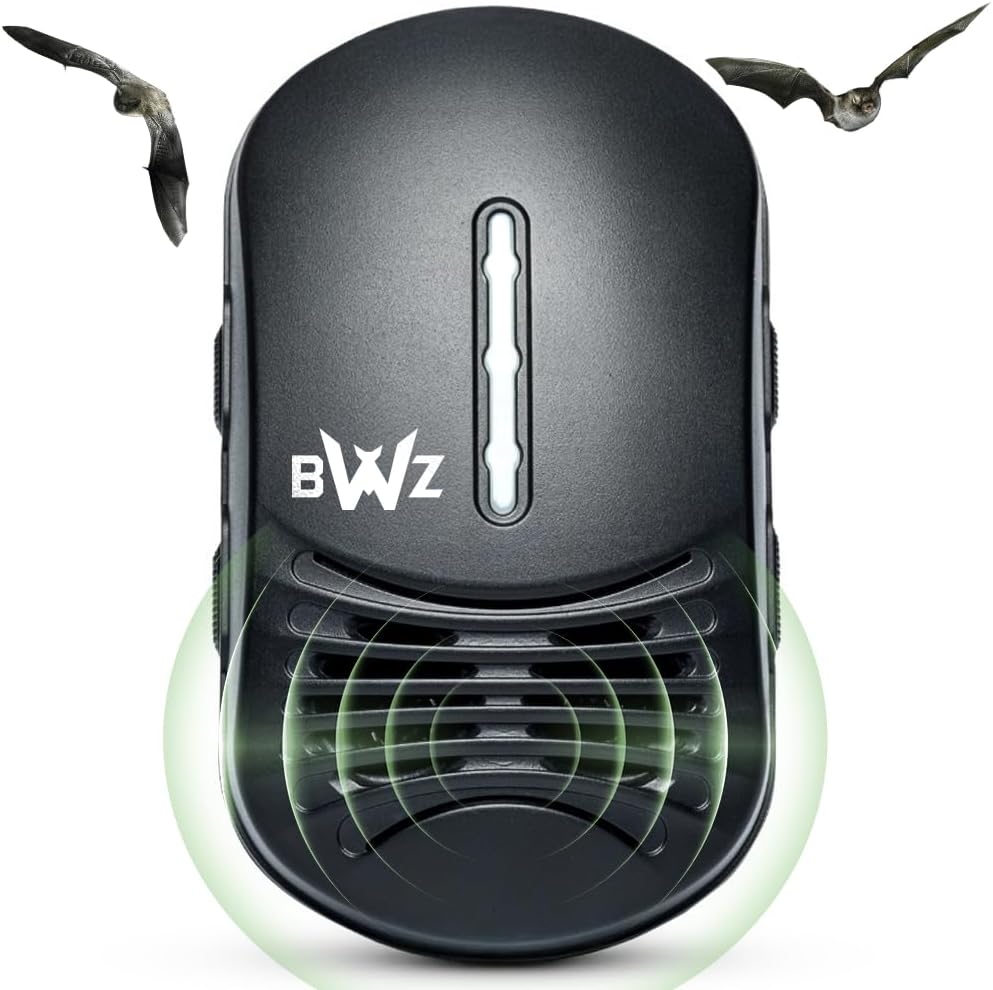 BWZ600 Direct Ultrasonic Bat Repeller - Featuring Bat-ZoneZonic™ Frequency Control for Precise Repelling of Bats (Midnight Black)