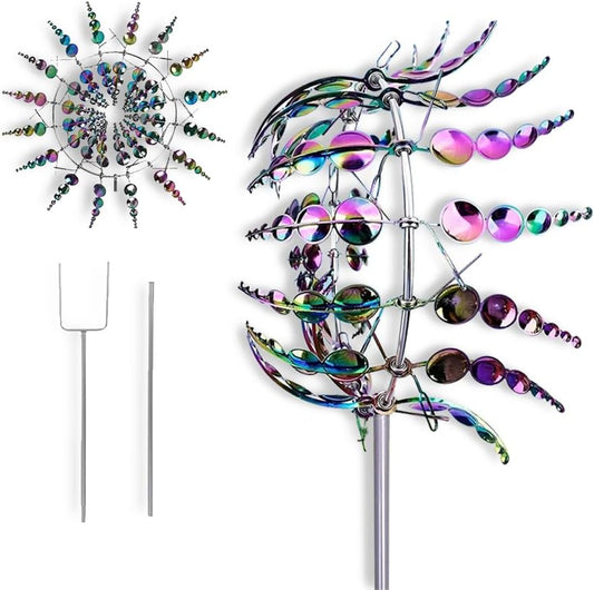 Wind Spinner，3D Patio and Garden Decor Outdoor Art Outside Decorations，Lawn Art Kinetic Windmill Craft Decorative Gift Women Mom Grandma Wife (Colorful)