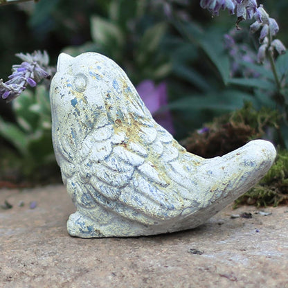 BIG FORTUNE Outdoor Bird Statues Bird Decor Figurines for Home Cement Bird Sculpture for Patio Yard Lawn Ornament, Indoor Outdoor Stone Bird Decorations Statue 1pc