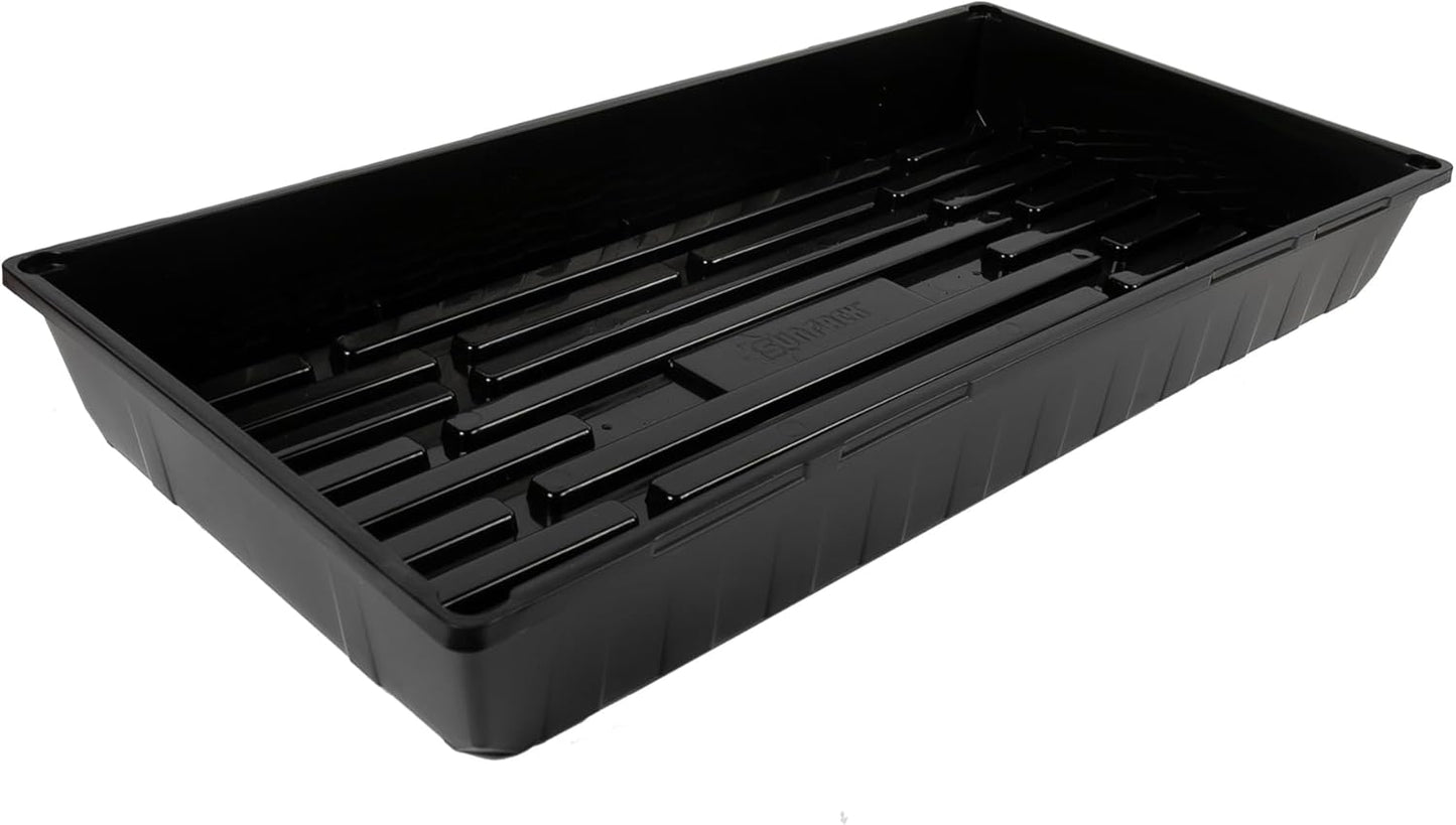 SUNPACK 10" x 20" Mega Plastic Seed Starting Tray, Black, 2.5" (Pack of 30) - No Drainage Holes, Ideal for Greenhouses or Indoor Gardening - Made of Thick, Strong Plastic
