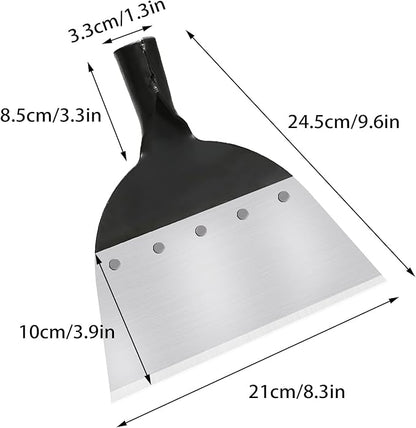 Garden Shovel Snow Shovel Multi-Functional Steel Flat Shovel Garden Spade Cleaning Scraper Garden Tool Ice Scraper Ice Chopper 8.3in/21cm