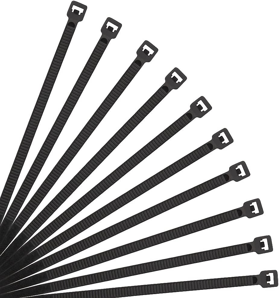 XINGO 8 Inch Black Cable Zip Ties (500 Pack), 40 Lbs Tensile Strength-Heavy Duty, Self-Locking Nylon Plastic Nylon Wire Ties for indoor and outdoor use