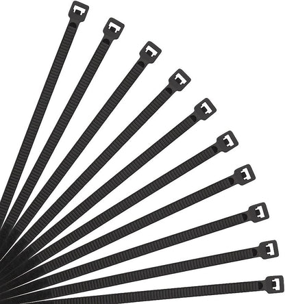 XINGO 10 Inch Cable Zip Ties (500 Pack), 40 Lbs Tensile Strength-Heavy Duty, Self-Locking Nylon Plastic Nylon Wire Ties for indoor and outdoor (Black)