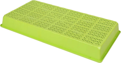 SUNPACK 10" x 20" Heavy Duty Mesh Plastic Seed Starting Tray, Lime Green, 2.3" - Ensures Water Drainage and Aeration, Perfect for Greenhouses or Indoor Gardening