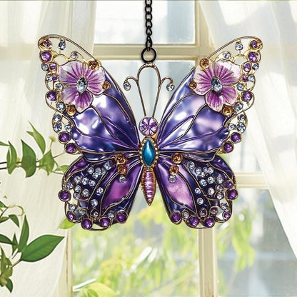 Butterfly Suncatcher Ornament Fantasy Acrylic Window Hanging Wall Art Decoration Birthday Gift Sun Catchers for Windows Indoor Decorations Outdoor Decor