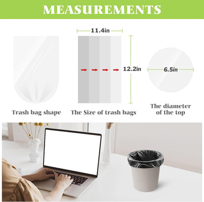 0.5 Gallon Mini Trash Bags Garbage Bags, Tiny Bathroom Trash Can Liners by Teivio, Small Plastic Bags for Desktop Trash Bin/Dog/Poop Car, Fit 2 Liters or Less Can (220 Counts, Black)