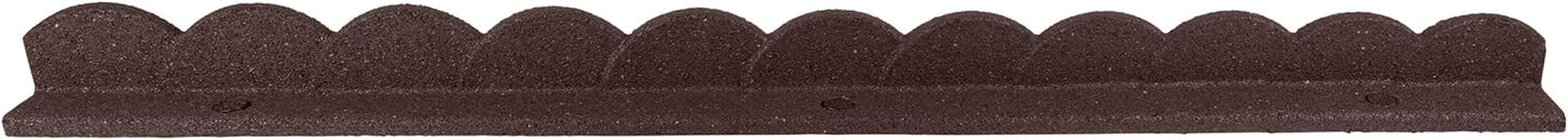 Playsafer L Shaped Flexible Rubber Scalloped Edger for Lawns Landscaping and Playground | Easy No Dig Installation| 4' Long (1, Brown)