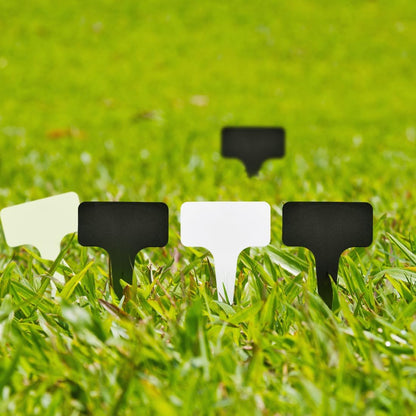 120pcs Plant Labels, Plastic Plant Tags, T-Type Garden Waterproof Name Stakes Plant Markers for Outdoor Garden Flower Vegetables Potted Plants Seed with A Marker Pen (6 x 10 cm, Black)