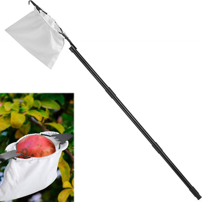 Fruit Picker with Basket 26-167" Adjustable Long Handle Large Elastic Bag Fruit Picking Tools with Serrated Blades Equipment Tree Picker for Apples Mango Pear Orange Avocados