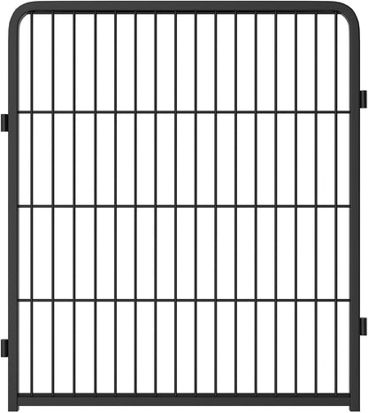 FXW Garden Fence Outdoor for The Yard – 24in(H) x 3.8ft(L) Heavy Duty Metal Animal Barrier for Dog and Rabbit, Decorative Dog Fence, 2 Panels, Black