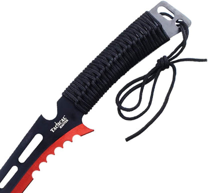 26" Fantasy Tactical Machete with 3 Fixed Blade Knives Set. 440 Stainless Steel Blade. for Collection, Gift and Outdoor Sport Activitve (Red)