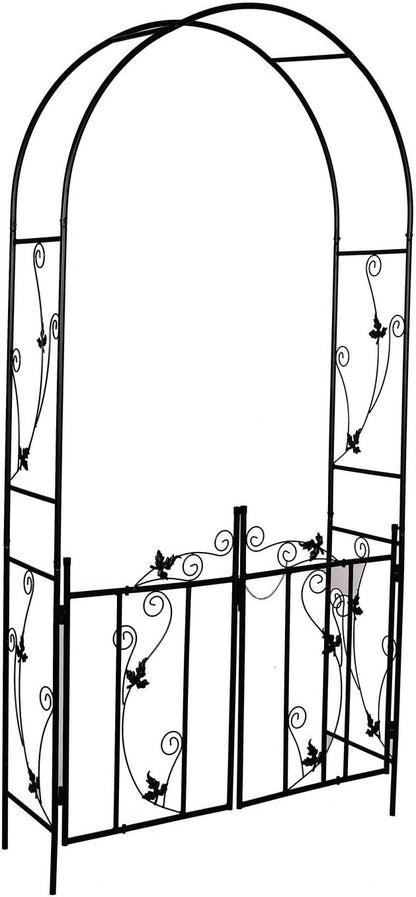 Steel Garden Arch, 7'6" High x 3'9" Wide, Garden Arbor for Various Climbing Plant, Outdoor Garden Lawn Backyard