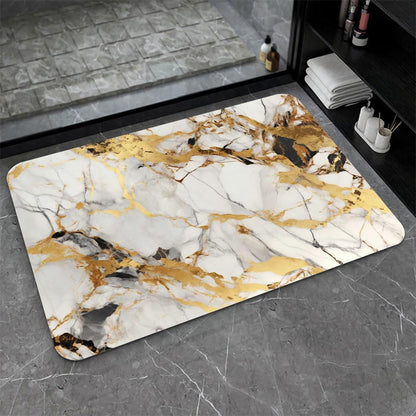Bath Mat-Bathroom Rug，Abstract Marble Gold-Absorbent Non Slip Quick Dry Stain Resistant Easy to Clean Care Shower Rug for Bathtub Shower Room 20×31Inch (50 * 80cm)