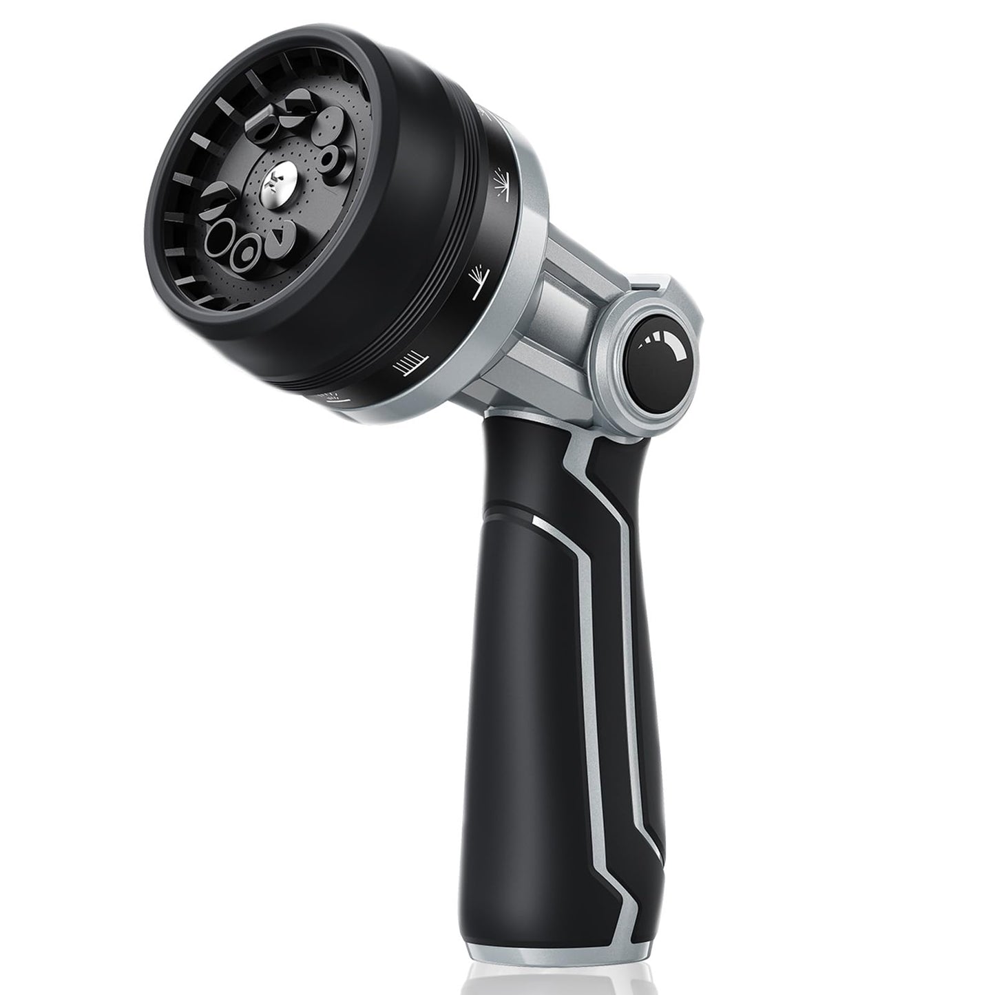 RAINPOINT Full-Metal Garden Hose Nozzle, Heavy Duty Water Hose Nozzle Sprayer With 10 Adjustable