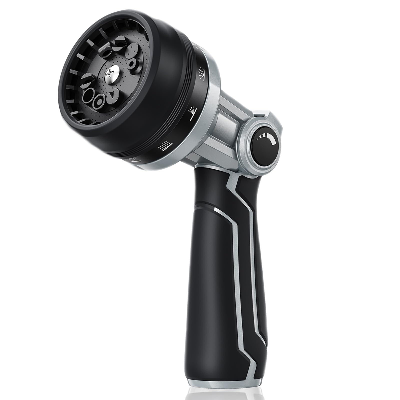 RAINPOINT Full-Metal Garden Hose Nozzle, Heavy Duty Water Hose Nozzle Sprayer With 10 Adjustable