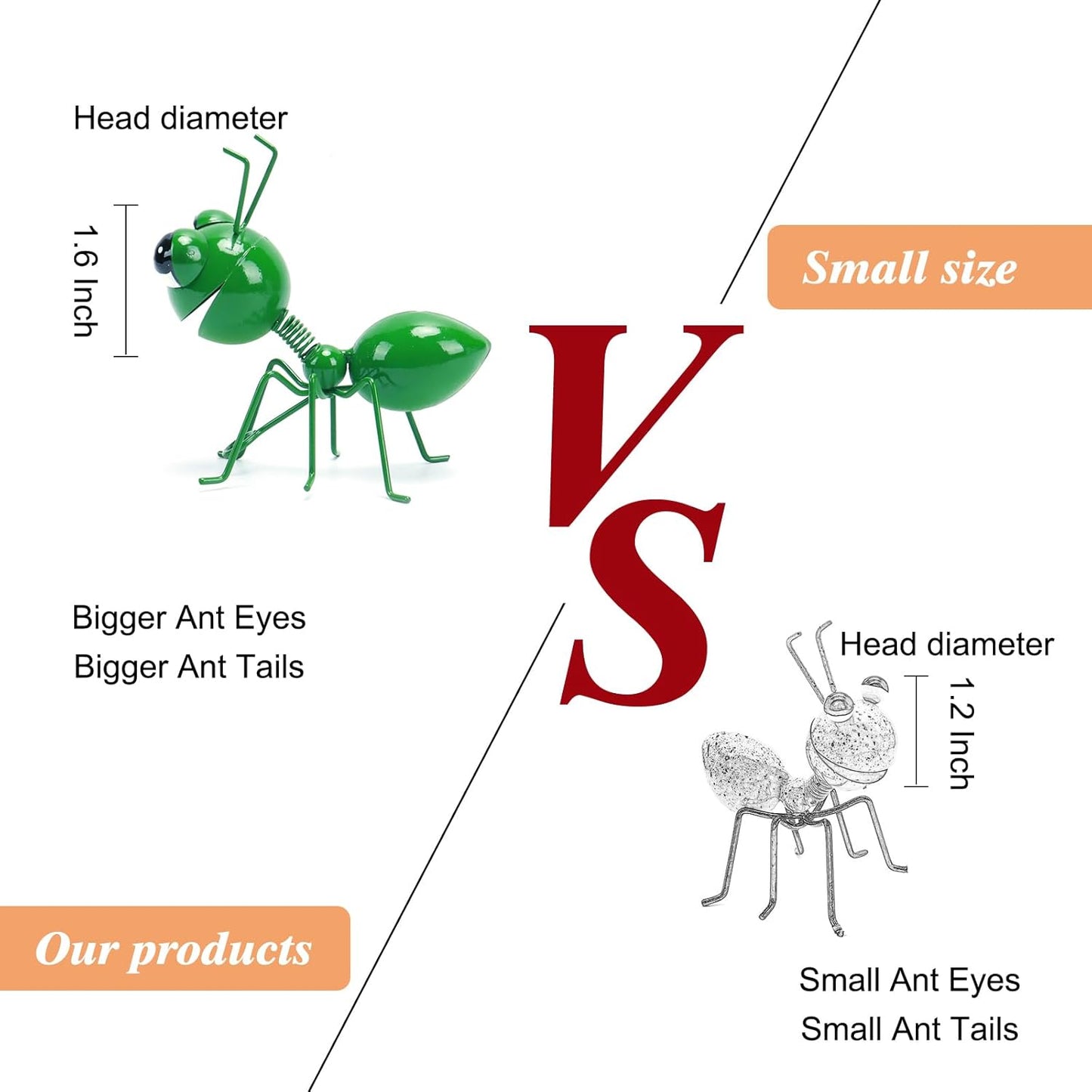Metal Yard Art Garden Decorative Cute Ant Outdoor Wall Sculptures-Set of 4
