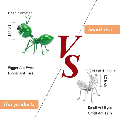 Metal Yard Art Garden Decorative Cute Ant Outdoor Wall Sculptures-Set of 4
