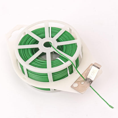 12 PCS Green Twist Ties - Each Reel 656 Feet Multipurpose Garden Plant Cable Ties for Indoor and Outdoor Plants, Green Cable Ties, Reusable Plant Wire for Patio, Lawn and Garden