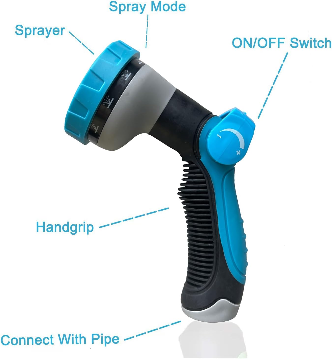 150Ft Non-Expandable Garden Hose, Flexible Water Hose with 10-Pattern Spray Nozzle, Lightweight Hose Pipe, Kink-Free, Leak-Proof, 3/4" Solid Metal Fittings