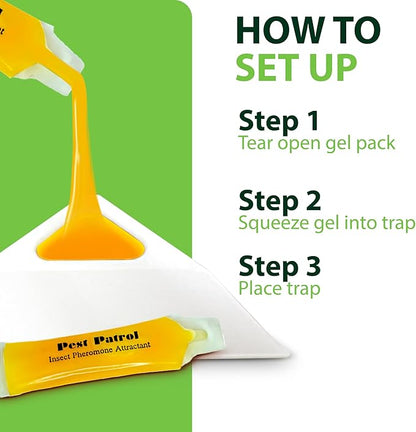 Greenway Pantry Patrol Traps, Non-Toxic Pantry Moth and Insect Control, Gel-Based for Flour Beetles, Grain Storage, and Kitchen Use, 6 Packs (Includes 12 Traps and 12 Lures)