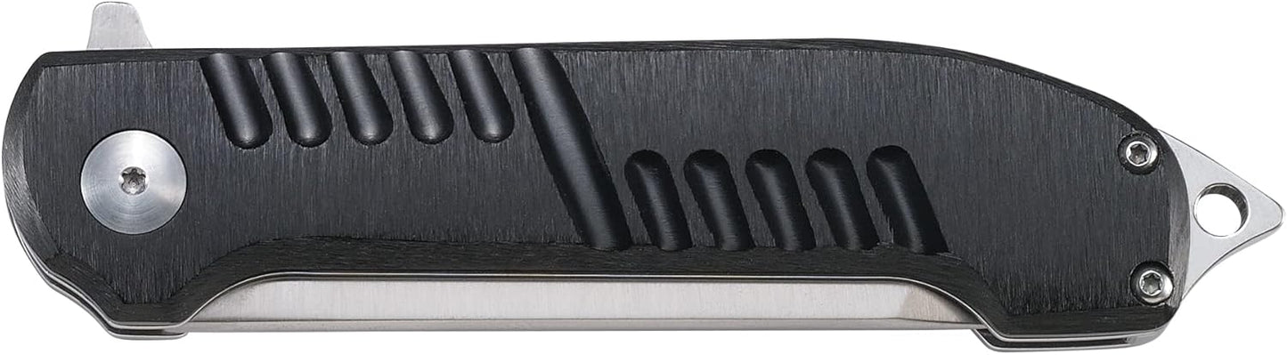 CRKT Razel GT Assisted Folding Pocket Knife: Everyday Carry, Stainless Steel Cleaver Blade with Satin Finish, Liner Lock, Black Aluminum Handle, Lanyard Hole 4031 Multi One Size