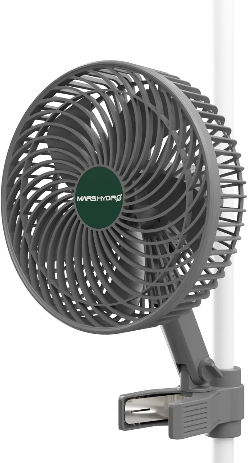 Mars Hydro M6 Grow Tent Fan, 10 Speeds Powerful Oscillating Clip Fan with Low Noise for Hydroponic Plants and Ventilation Circulation with Convenient APP/WiFi Control