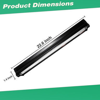 Hypool T8 Strip UVB UVA Reptile Lighting Fixture with 18-Inch 15 Watt UVB 10.0 Fluorescent Bulb Combo Kit, 10-Percent UVB Desert Pet Habitat Light for Reptiles Amphibian Black