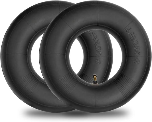4.10/3.50-5 Inner Tube (2 PACK) with TR-87 Bent Valve Stem,Replacement for Wheelbarrows, Mowers