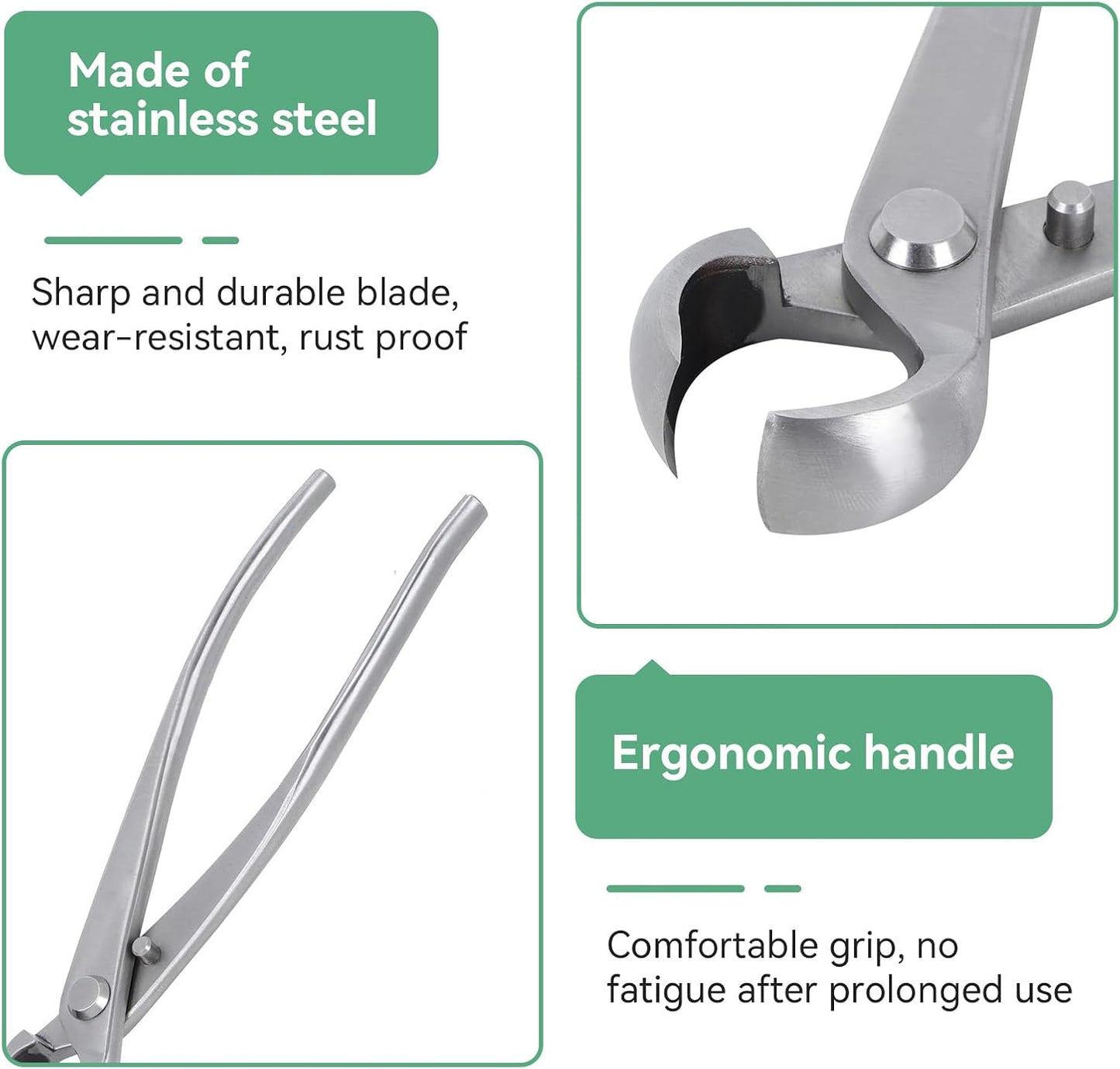 Bonsai Branch Cutter, 7in(180mm) Stainless Steel Concave Knob Cutter Tree Limb Cutter Bonsai Pruning Japanese Gardening Tools for Enthusiasts and Beginners